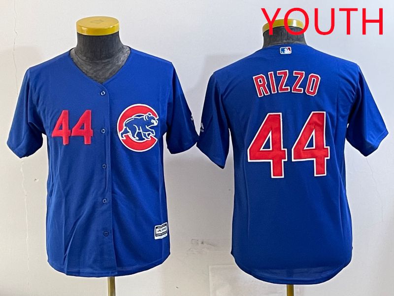 Youth Chicago Cubs 44 Rizzo Blue Game 2025 Nike MLB Jersey style 2